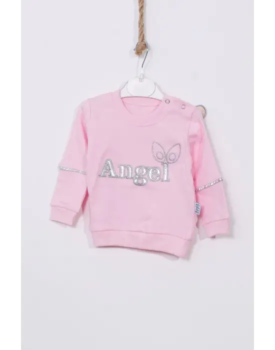 Angel Kanat Detaylı % 100 Pamuk Kız Bebek Takımı