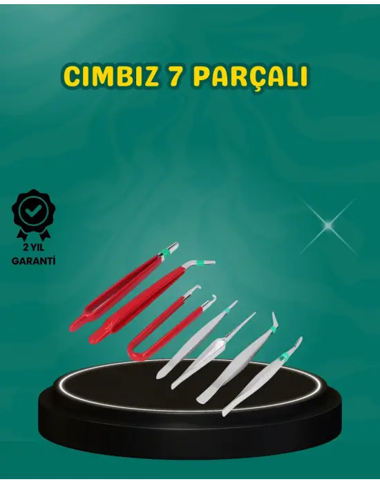 Antistatik 7’li Hassas Cımbız Takımı Manyetik Olmayan Uçlu