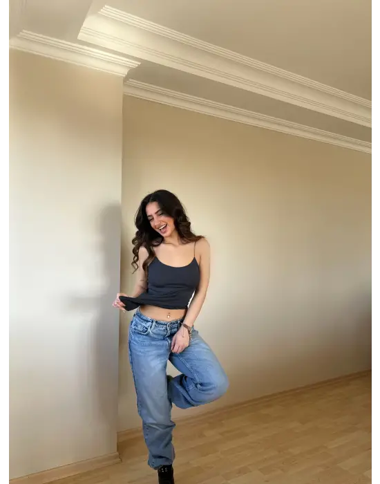 Zarif Poliamid İp Askı Bluz