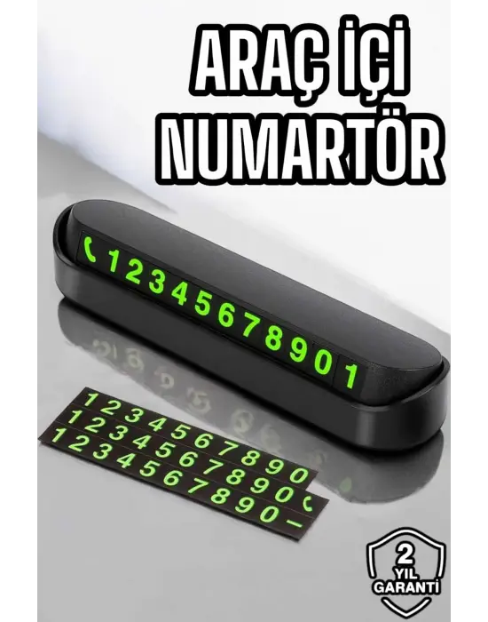 Araba Park Numaratörü Araç İçi Numaralık Değiştirilebilir Çevirmeli Mini