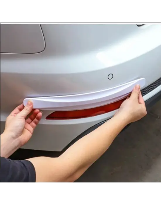 Araba Tampon Koruyucu Karbon Desenli Beyaz