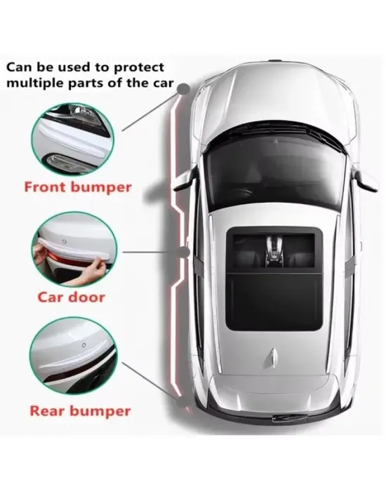 Araba Tampon Koruyucu Karbon Desenli Beyaz