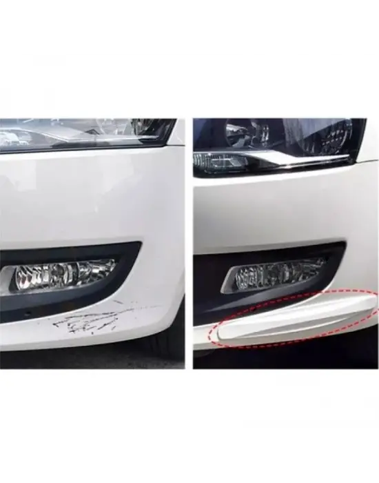 Araba Tampon Koruyucu Karbon Desenli Beyaz