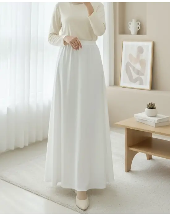 Araboy Jupon Astar Etek -Beyaz