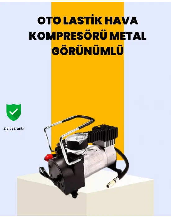 Araç Çakmak Girişli Metal Hava Kompresörü 10a Güçlü Motor