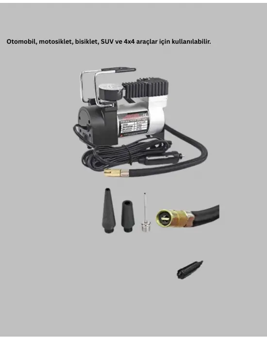 Araç Çakmak Girişli Metal Hava Kompresörü 10a Güçlü Motor