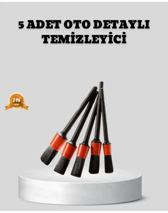 Araç Detay Temizlik Fırçası 5’li Set Çizmeyen Kıl Çok Yönlü Kullanım