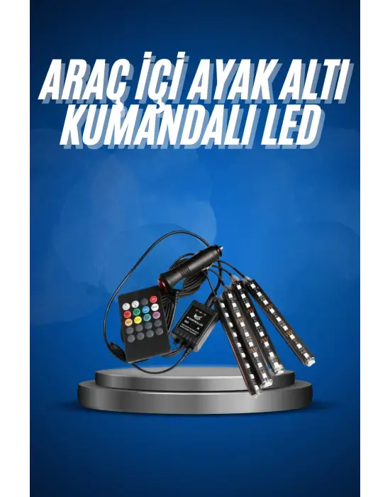 Araç İçi Ayak Altı Led 12 Led Işık Sese Müziğe Duyarlı Rgb Işıklı Aydınlatma Seti