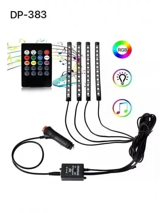 Araç İçi Ayak Altı Ses Duyarlı Şerit Led 4lü Set