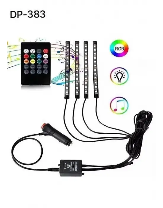 Araç İçi Ayak Altı Ses Duyarlı Şerit Led 4lü Set