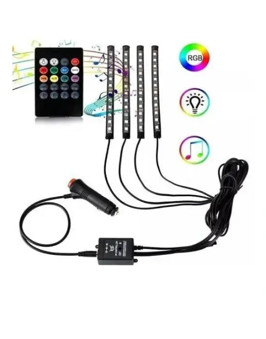 Araç İçi Ayak Altı Sese Duyarlı Şerit Led 4lü Set