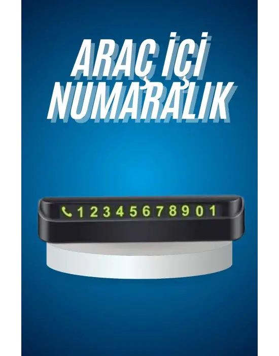 Araç İçi Numaratör Numaralık Oto Cam Kartı Fosforlu Numaratör