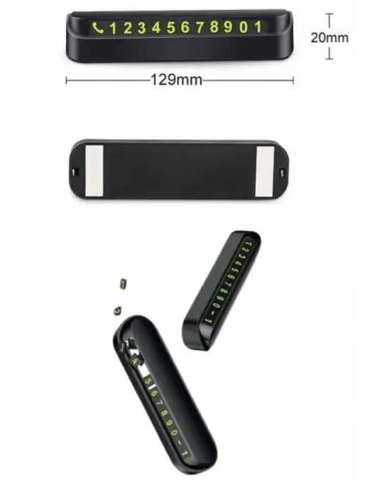 Araç İçi Numaratör Numaralık Oto Cam Kartı Fosforlu Numaratör