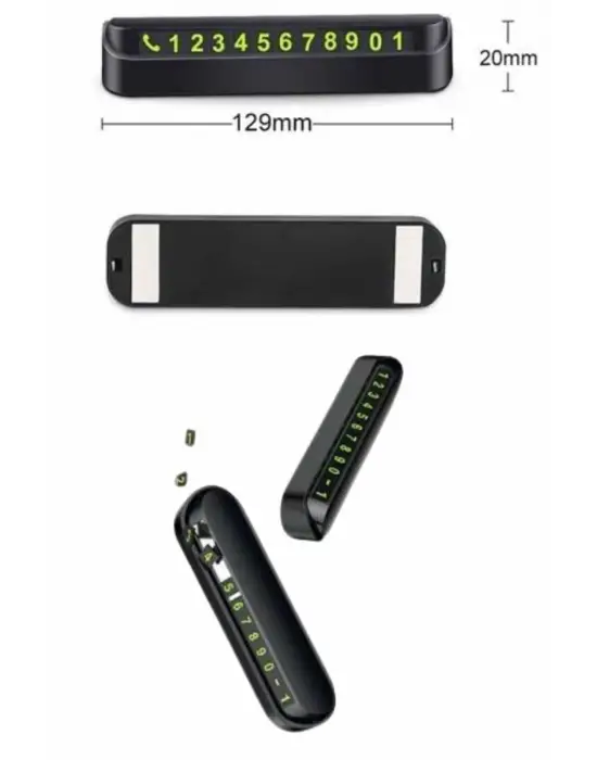 Araç İçi Numaratör Numaralık Oto Cam Kartı Fosforlu Numaratör