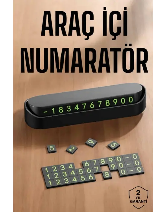 Araç İçi Numaratör Numaralık Torpido Üstü Açılır Kapanır Telefon Numarası Bırakma