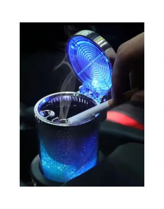 Araç İçi Oto Kokusuz Küllük Rgb Işıklı Kapaklı