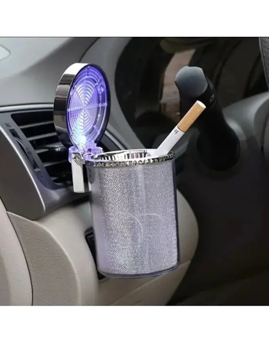 Araç İçi Oto Kokusuz Küllük Rgb Işıklı Kapaklı