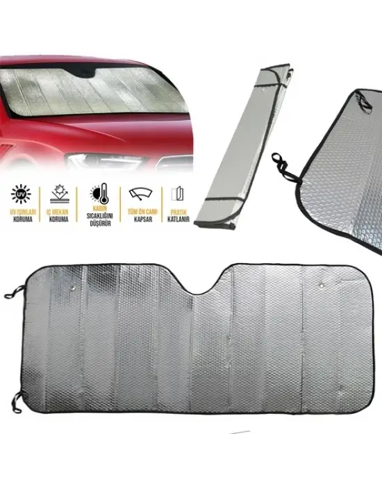 Araç Ön Cam Güneşlik Uv Ve Isı Koruma Katlanabilir Toyota Corolla Skoda Superb Dacia Duster Ford Focus
