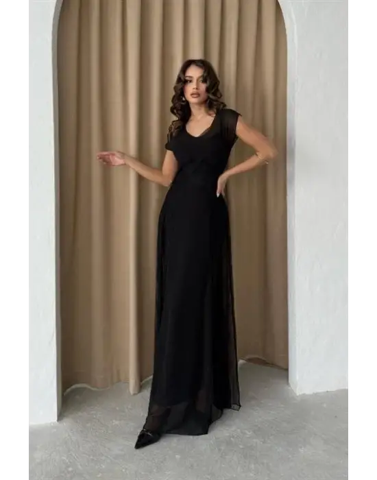 Archernar Şifon Tül Elbise 2704-8