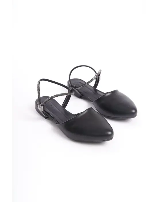 Rahat Lastikli Siyah Bayan Babet Ayakkabı