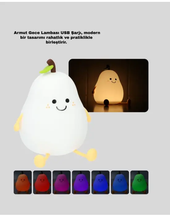 Armut Gece Lambası Usb Şarjlı Ayarlanabilir Led Işık