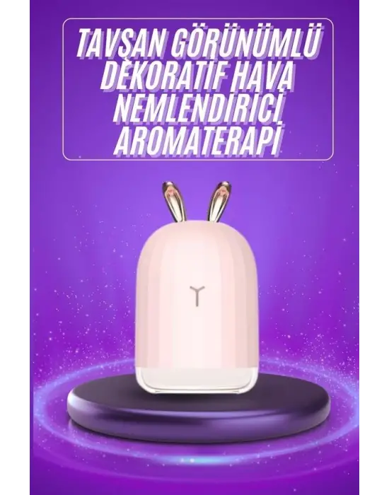 Aromaterapi Hava Nemlendirici Dekoratif Usb Şarjlı Tavşan Nemlendirici