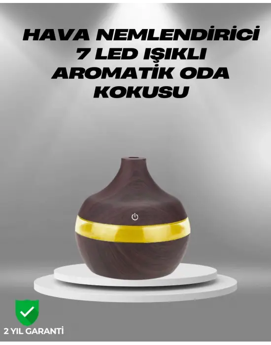 Aromaterapi Uyumlu 300 Ml Led Işıklı Oda Kokusu Difüzörü