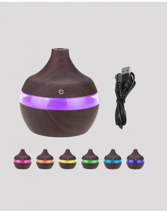 Aromaterapi Uyumlu 300 Ml Led Işıklı Oda Kokusu Difüzörü