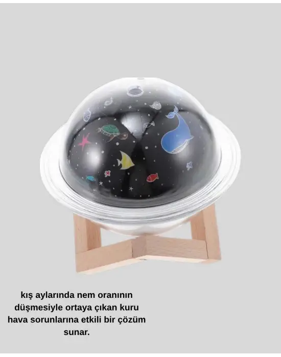 Aromaterapili Usb Hava Nemlendirici – Projeksiyon Işıklı, Sessiz Ve Şık Tasarım