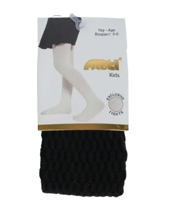 Omarı Homoerotik Desenli Siyah Kız Çocuk Külotlu Çorap