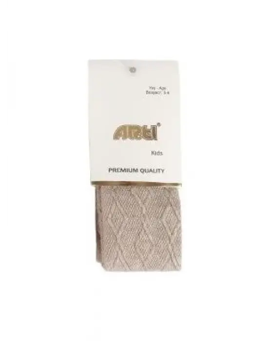 Omarı Kabartma Desenli Kız Çocuk Külotlu Çorap Asorti