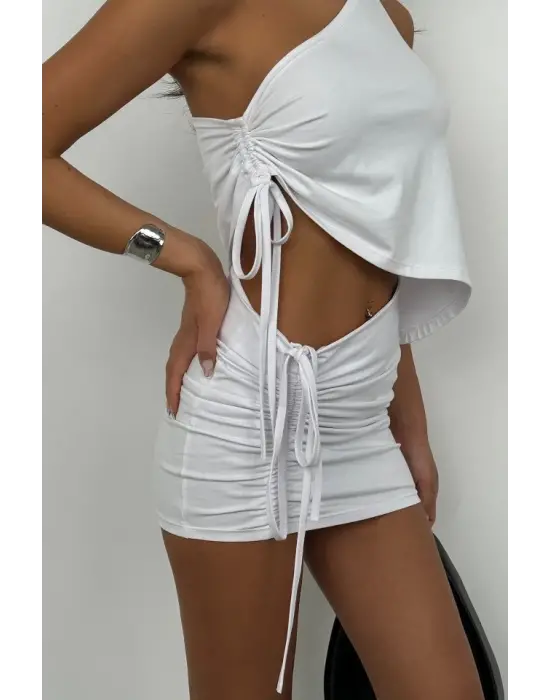 Omarı Asansörlü Tek Omuz Asimetrik Bluz