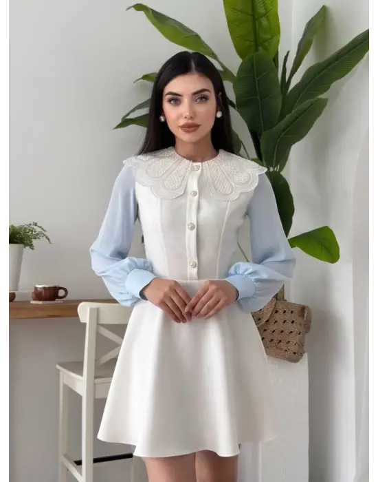 Omarı Oyunbaz Bebe Yaka Elbise