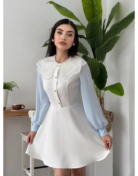 Omarı Oyunbaz Bebe Yaka Elbise