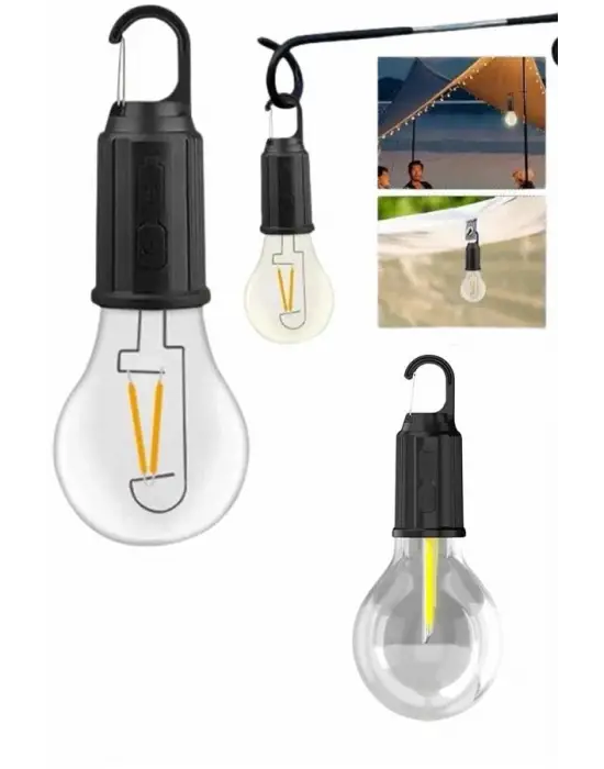 Askılı Kırılmaz Led Işık Kamp Bahçe Lambası Taşınabilir Led Ampul Şarjlı