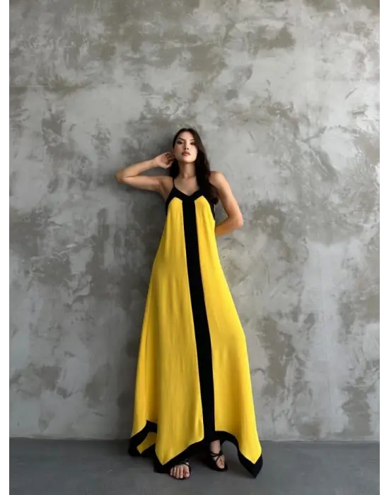 Askılı Maxi Boy Elbise