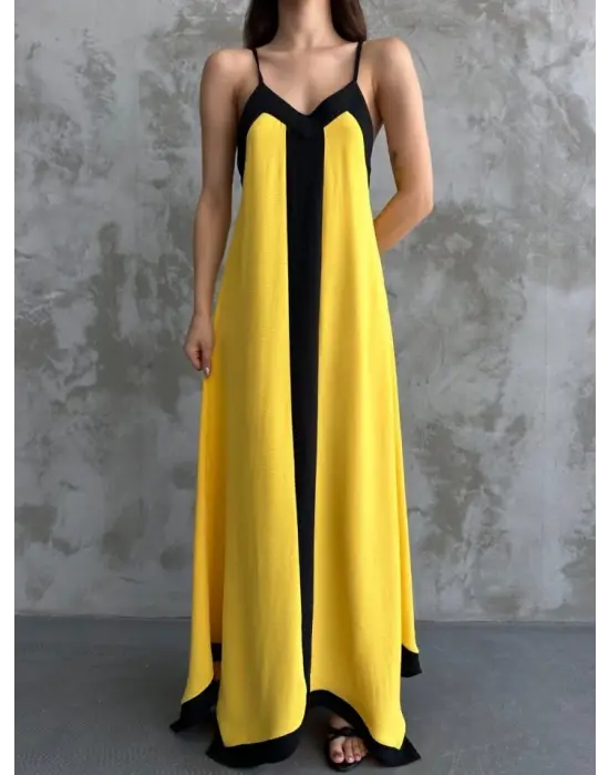 Askılı Maxi Boy Elbise