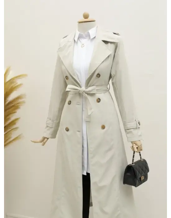 Astarlı Kemerli Trenckot -Taş