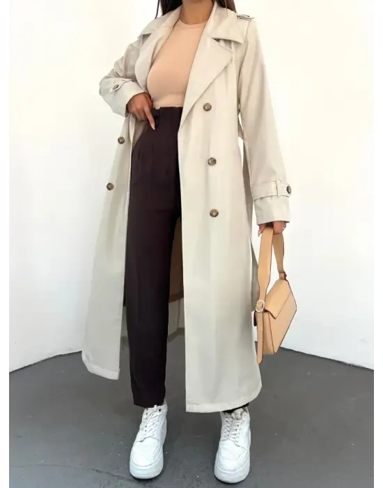 Astarlı Kemerli Trenckot -Taş