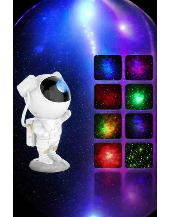 Astronot Bluetooth Hoparlör Gökyüzü Projektör Gece Lambası