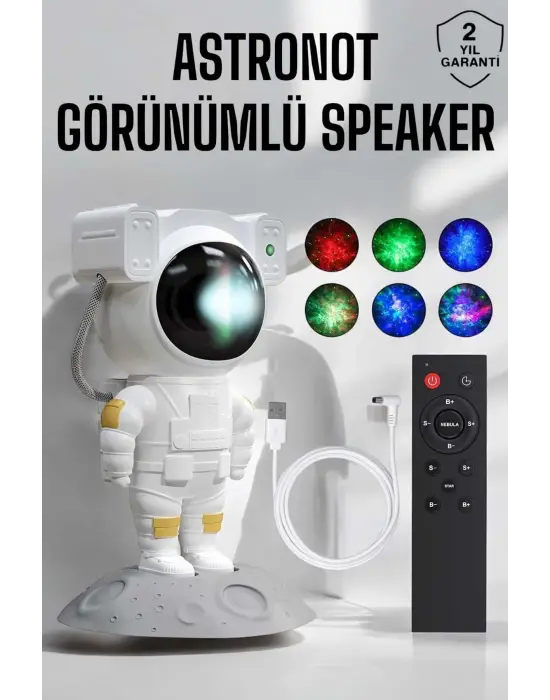 Astronot Görünümlü Projeksiyon Speaker Taşınabilir
