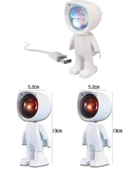 Astronot Işık Projektörü Gökkuşağı Projeksiyon Gece Lambası Hediyelik