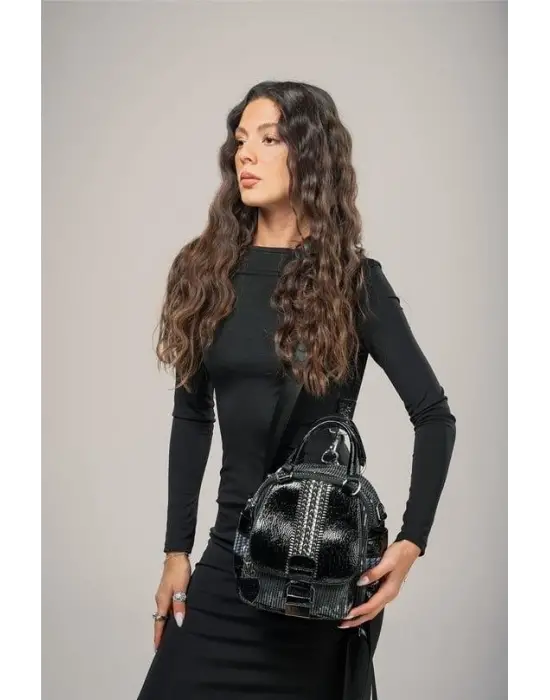 Atey Siyah Cilt Kol Ve Omuz Çantası