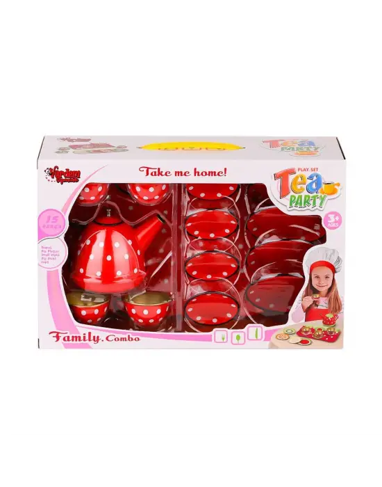 Omarı Metal Çay Seti 15 Parça Puantiyeli Tasarım