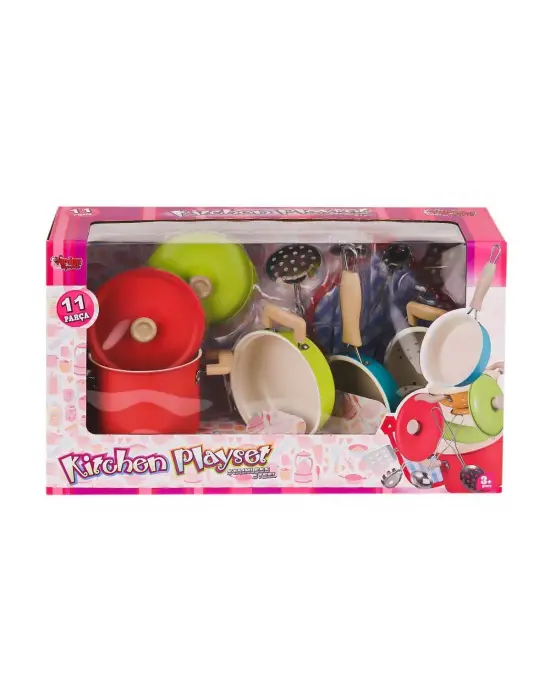 ATF-3815-7A Renkli Emaye Tencere Tava Seti 11 Parça -Vardem Oyuncak