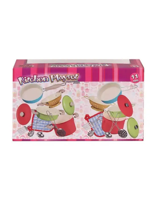 ATF-3815-7A Renkli Emaye Tencere Tava Seti 11 Parça -Vardem Oyuncak