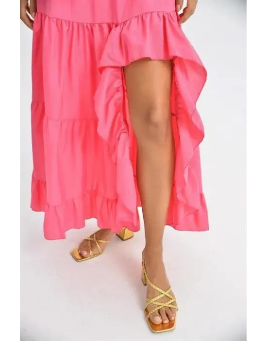 Audrey Fıfrlı Yırtmaç Detay Etek 4037