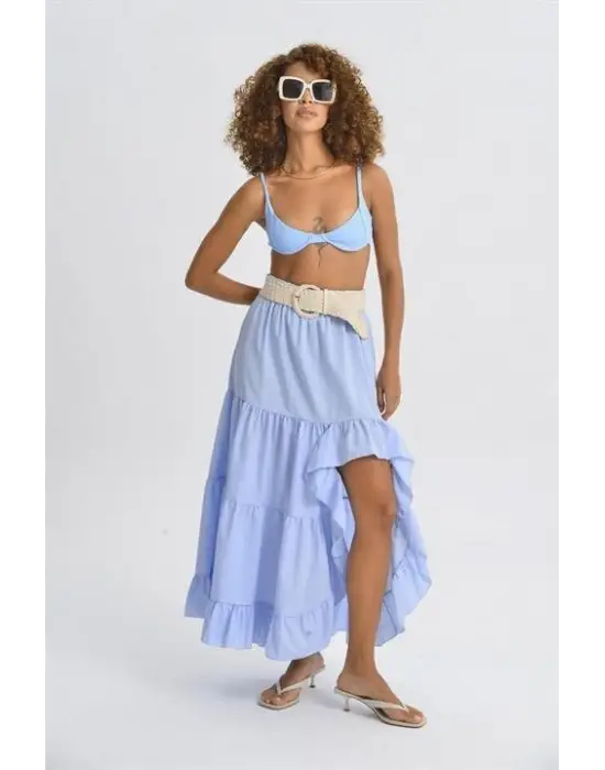 Audrey Fıfrlı Yırtmaç Detay Etek 4037