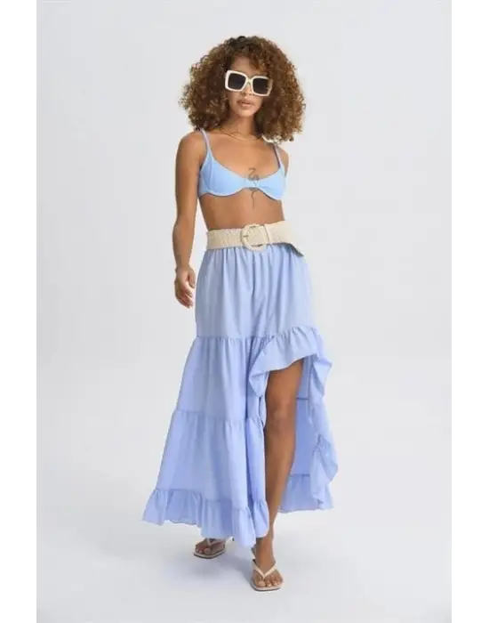 Audrey Fıfrlı Yırtmaç Detay Etek 4037