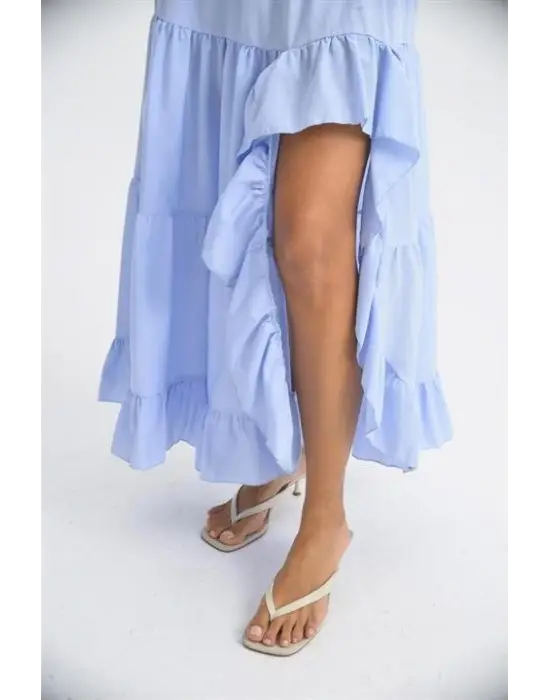 Audrey Fıfrlı Yırtmaç Detay Etek 4037